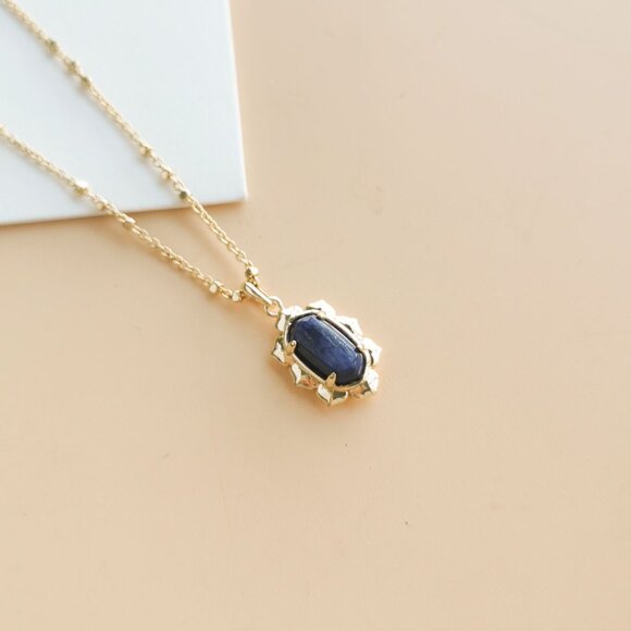 Kendra Scott Piper Collection. Gold Blue Lapis Necklace - Picture 2 of 4